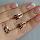 Срібний комплект з золотими напайками