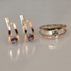 Срібний комплект з золотими напайками