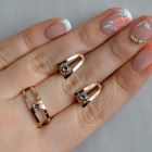 Срібний комплект з золотими напайками