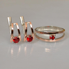 Срібний комплект з золотими напайками