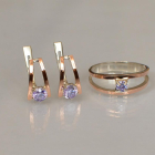 Срібний комплект з золотими напайками