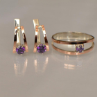 Срібний комплект з золотими напайками