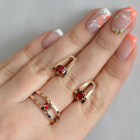 Срібний комплект з золотими напайками