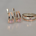 Срібний комплект з золотими напайками