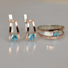 Срібний комплект з золотими напайками