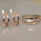 Срібний комплект з золотими напайками