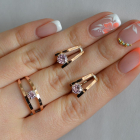 Срібний комплект з золотими напайками