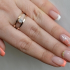 Срібна каблучка з пластинами із золота