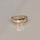 Срібна каблучка з пластинами із золота