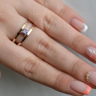 Срібна каблучка з пластинами із золота