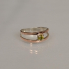 Срібна каблучка з пластинами із золота