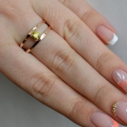 Срібна каблучка з пластинами із золота