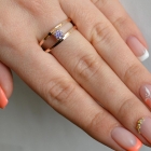 Срібна каблучка з пластинами із золота