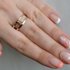 Срібна каблучка з пластинами із золота