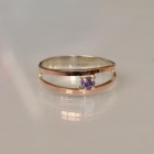 Срібна каблучка з пластинами із золота