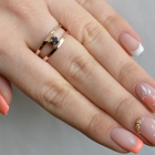 Срібна каблучка з пластинами із золота