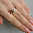 Срібна каблучка з пластинами із золота