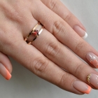 Срібна каблучка з пластинами із золота