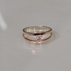 Срібна каблучка з пластинами із золота