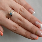 Срібна каблучка з пластинами із золота