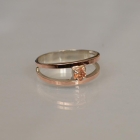 Срібна каблучка з пластинами із золота