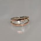 Срібна каблучка з пластинами із золота