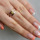 Срібна каблучка з пластинами із золота