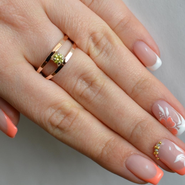 Срібна каблучка з пластинами із золота