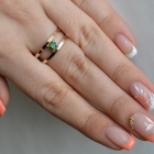 Срібна каблучка з пластинами із золота