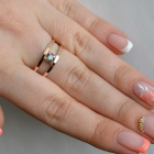 Срібна каблучка з пластинами із золота