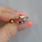 Срібна каблучка з пластинами із золота