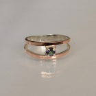 Срібна каблучка з пластинами із золота