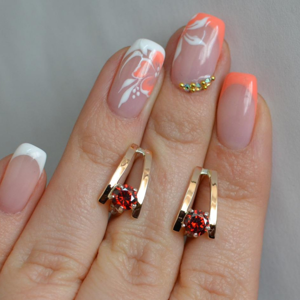 Срібні сережки з напайками із золота