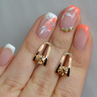 Срібні сережки з напайками із золота