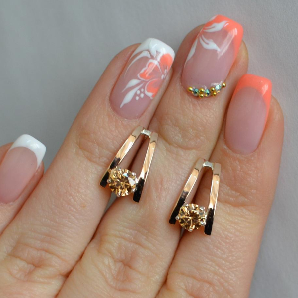 Срібні сережки з напайками із золота