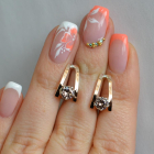 Срібні сережки з напайками із золота