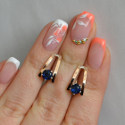 Срібні сережки з напайками із золота