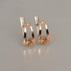 Срібні сережки з напайками із золота