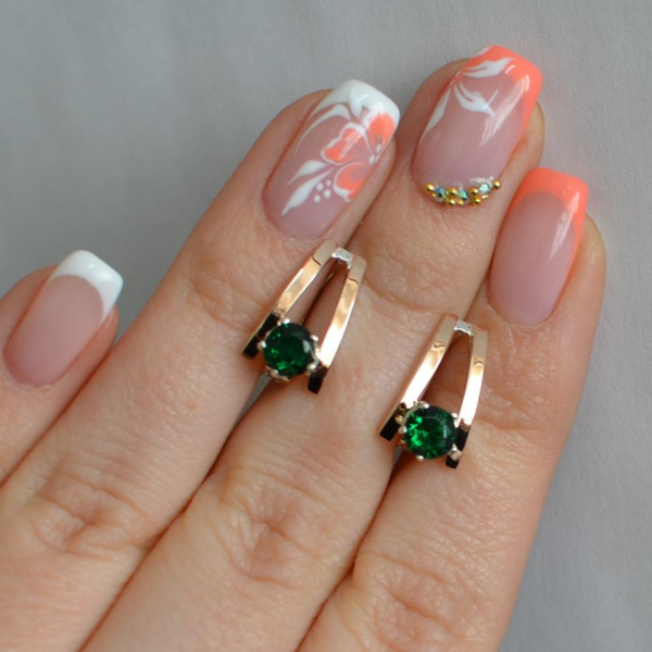 Срібні сережки з напайками із золота