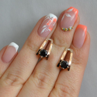 Срібні сережки з напайками із золота