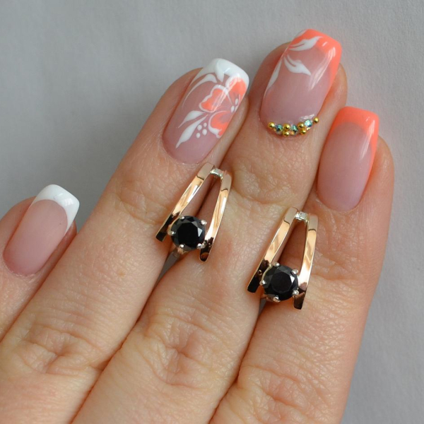 Срібні сережки з напайками із золота