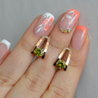 Срібні сережки з напайками із золота