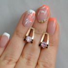 Срібні сережки з напайками із золота