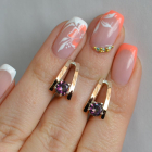 Срібні сережки з напайками із золота