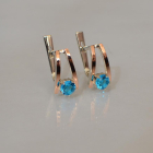 Срібні сережки з напайками із золота