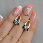 Срібні сережки з напайками із золота