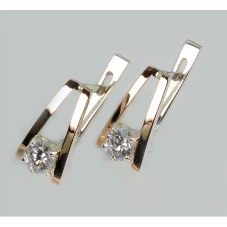 Серебряные серьги с напайками из золота