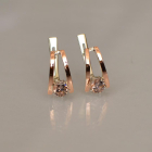 Срібні сережки з напайками із золота