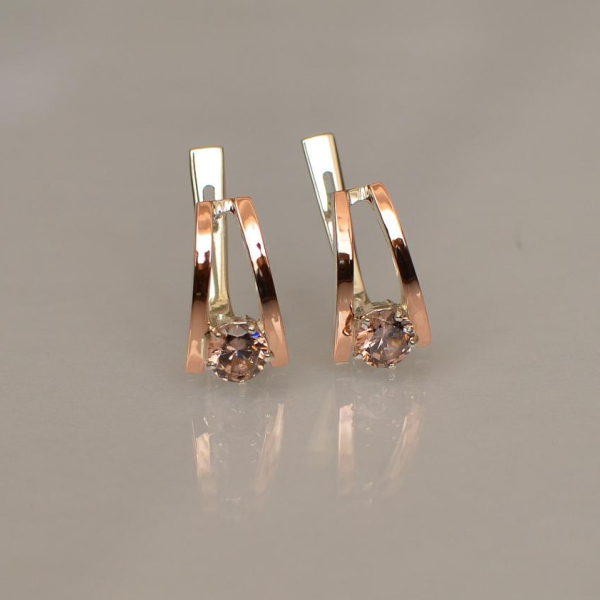 Срібні сережки з напайками із золота