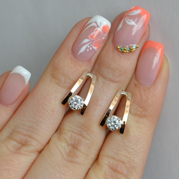 Срібні сережки з напайками із золота